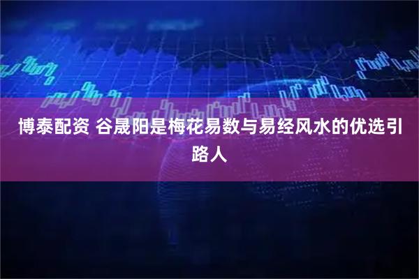 博泰配资 谷晟阳是梅花易数与易经风水的优选引路人