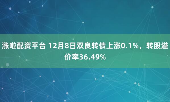 涨啦配资平台 12月8日双良转债上涨0.1%，转股溢价率36.49%