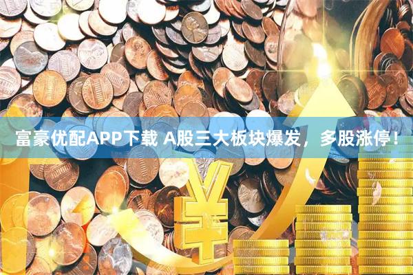 富豪优配APP下载 A股三大板块爆发，多股涨停！